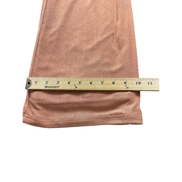 Lulus Pants Womens Medium Orange Metallic Wide Leg Pull On Lounge Lined Shimmer - Picture 8 of 9